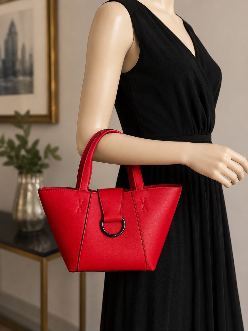 GUESS Laurel Bay Mini Crossbody Tote Red